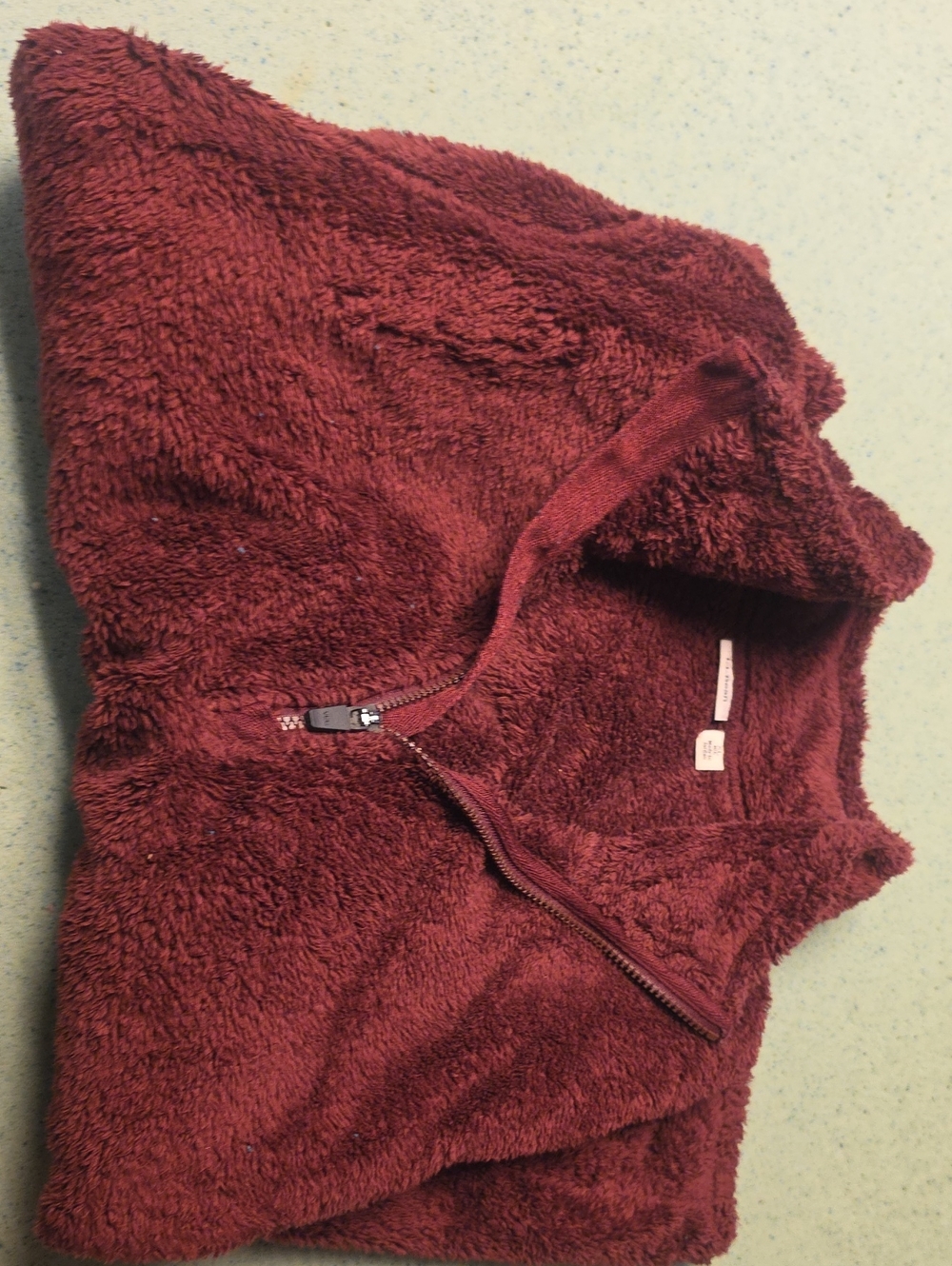 L.L. Bean Women's Plush Quarter-Zip Turtleneck Sweater - Maroon
